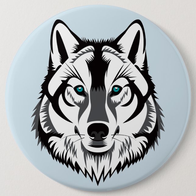 WOLF 6 CM ROUND BADGE (Front)