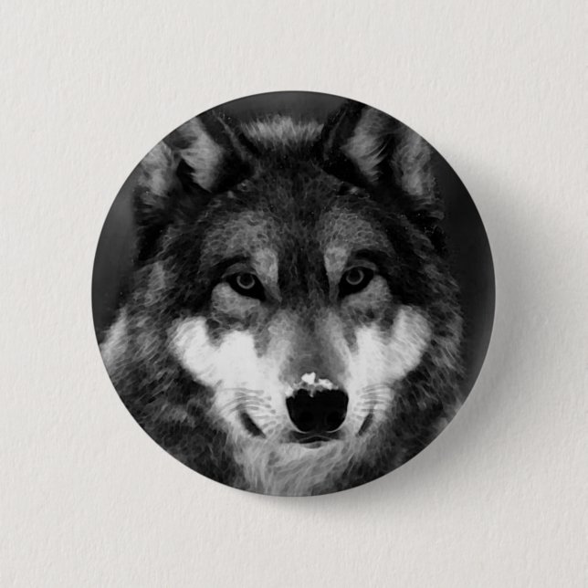 Wolf 6 Cm Round Badge (Front)