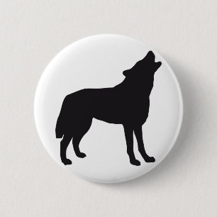 wolf 6 cm round badge