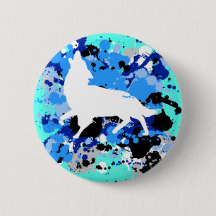 wolf 6 cm round badge