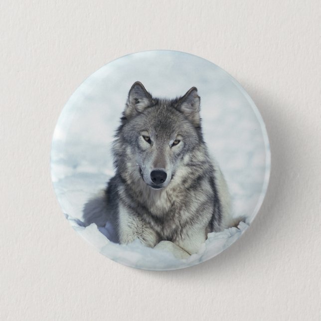 Wolf 6 Cm Round Badge (Front)