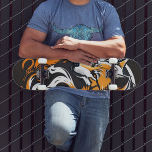 Wolf, Abstract Art. Skateboard