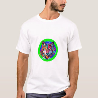 Wolf, Abstract Technicolor Wolf Burst T-Shirt