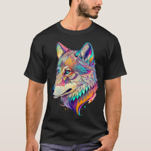 Wolf Amazing Colour Mix Animal Face Wolf T-Shirt