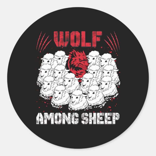 Wolf Among Sheep I'M Not One Of The Sheep Patrioti Classic Round Sticker (Front)