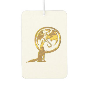 Wolf and Dragon gold white car air freshener