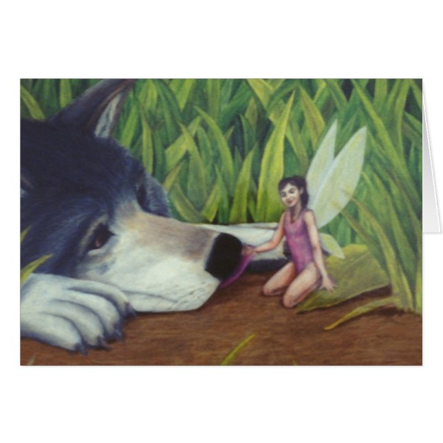 "Wolf and Fairy" card by Nathan James (Front Horizontal)