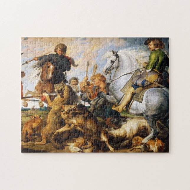Wolf and Fox hunt Peter Paul Rubens masterpiece Jigsaw Puzzle (Horizontal)