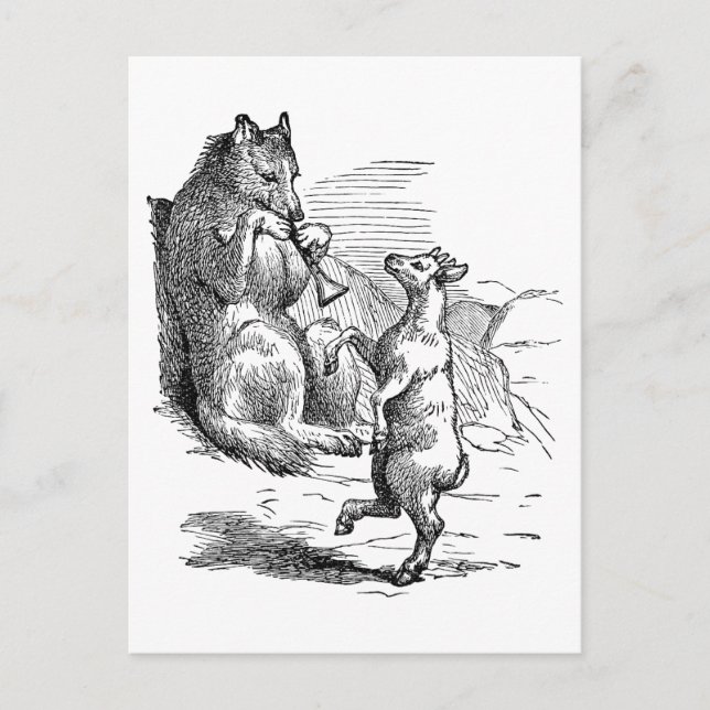 "Wolf and Goat Duet" Postcard (Front)