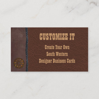 Wolf and Leather Western Business Cards