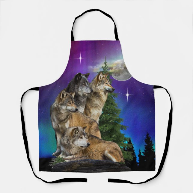 Wolf and Moon Apron (Front)