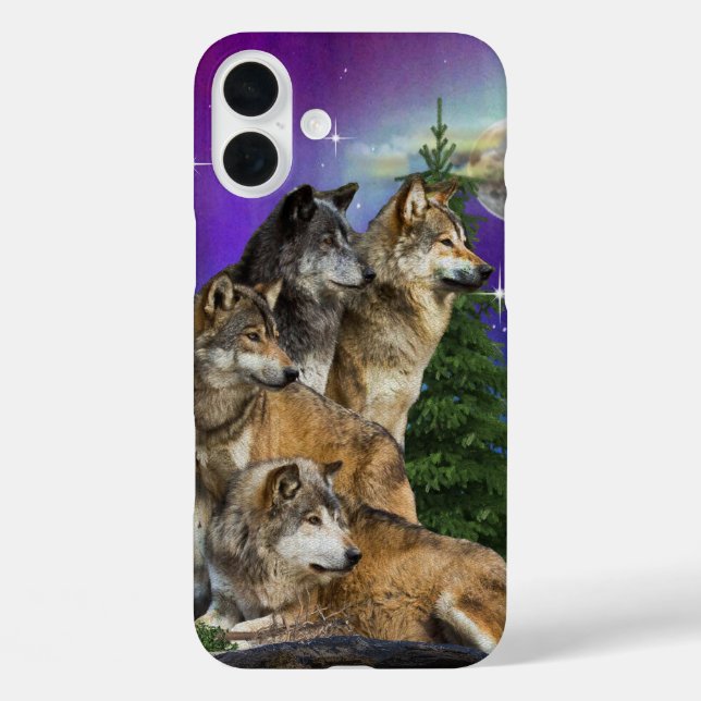 Wolf and Moon Case-Mate iPhone Case (Back)