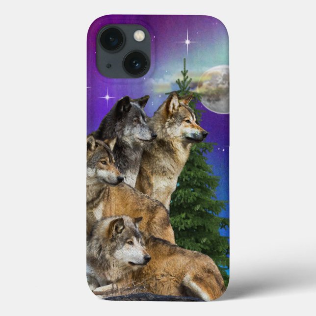 Wolf and Moon Case-Mate iPhone Case (Back)