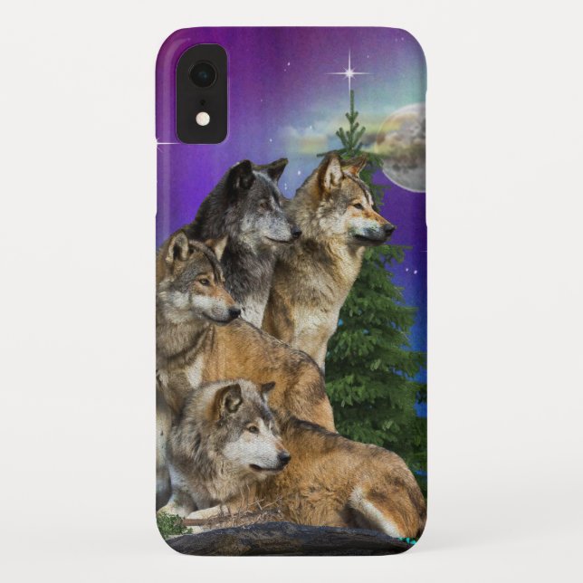 Wolf and Moon Case-Mate iPhone Case (Back)