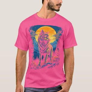 Wolf And Moon Forest Nature Art Women Men T-Shirt