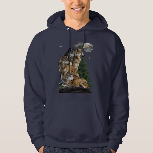 Wolf and Moon Hoodie (Front)