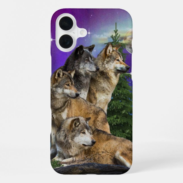 Wolf and Moon iPhone Case (Back)