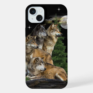 Wolf and Moon iPhone 15 Plus Case