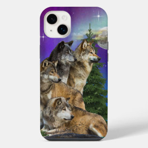 Wolf and Moon iPhone 14 Plus Case