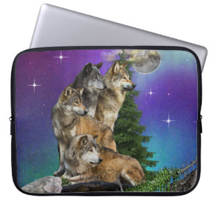 wolf and Moon Laptop Sleeve