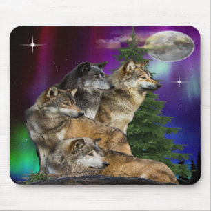 Wolf and Moon Mouse Mat