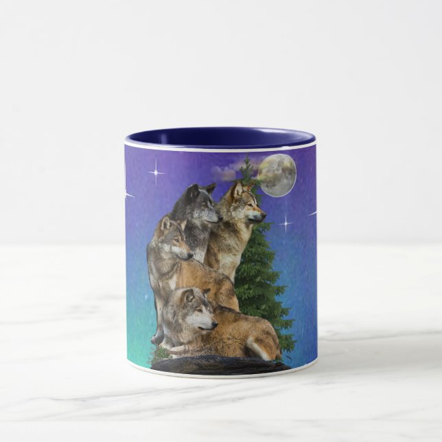 Wolf and Moon Mug (Center)