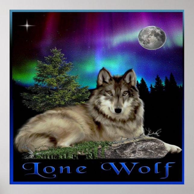 wolf and moon poster (Front)