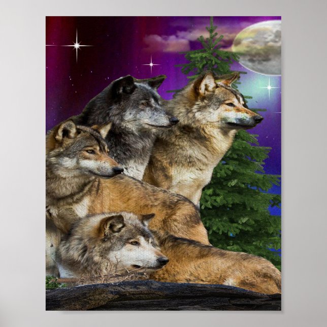 Wolf and Moon Poster (Front)