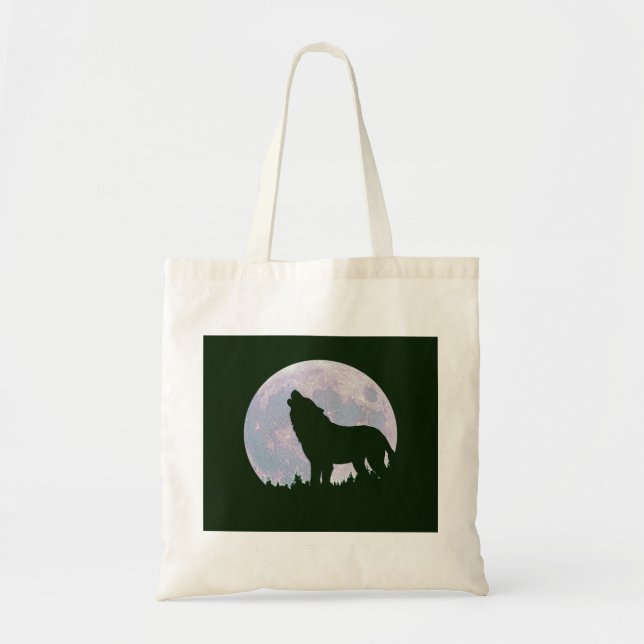 wolf and moon tote bag (Front)