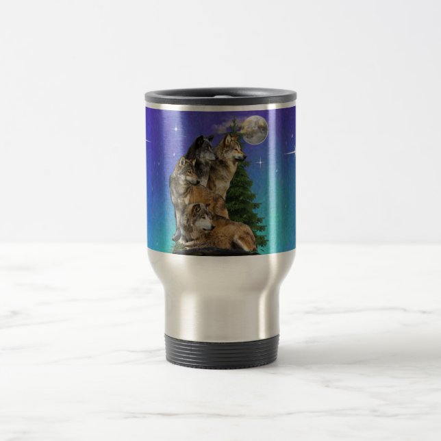 Wolf and Moon Travel Mug (Center)