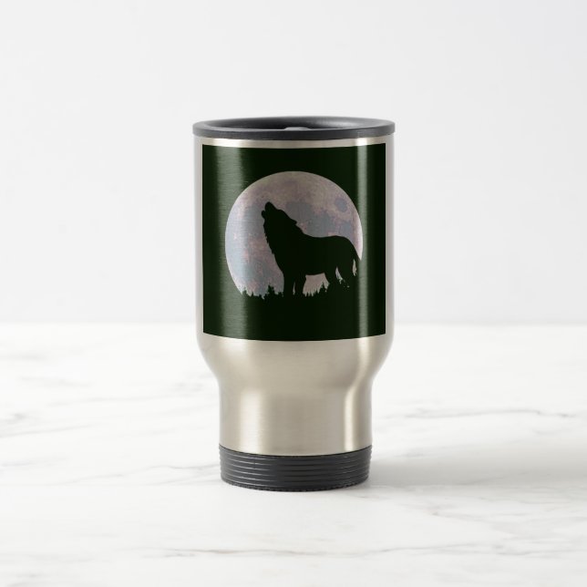 wolf and moon travel mug (Center)