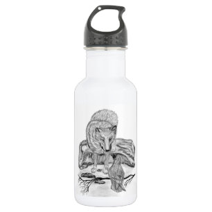 Wolf and Raven black and white design 532 Ml Water Bottle