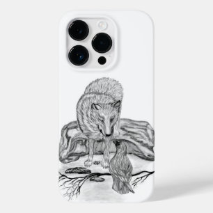 Wolf and Raven black and white design Case-Mate iPhone 14 Pro Case