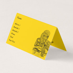 Wolf and Raven - Black and Yellow Design Business Card