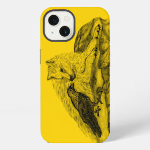 Wolf and Raven black and yellow design iPhone 13 Case