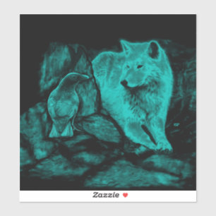 Wolf and Raven in the Night