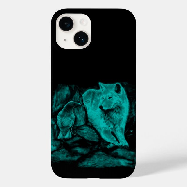 Wolf and Raven in the Night Case-Mate iPhone Case (Back)