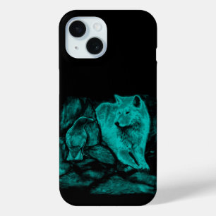 Wolf and Raven in the Night iPhone 15 Case