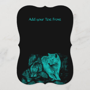 Wolf and Raven in the Night Invitation