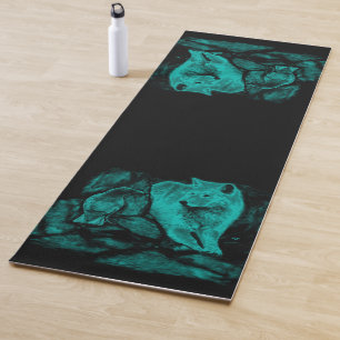 Wolf and Raven in the Night Yoga Mat
