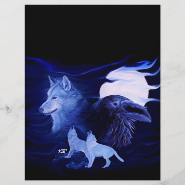 Wolf and Raven with full moon Flyer (Front)