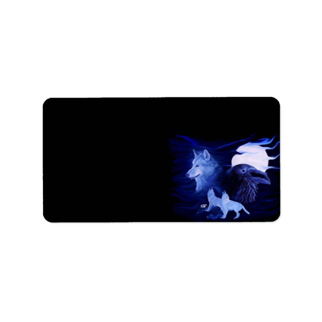 Wolf and Raven with full moon Label (Front)