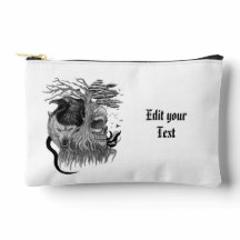 Wolf and Raven with Skull