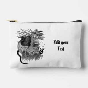 Wolf and Raven with Skull Accessory Pouch