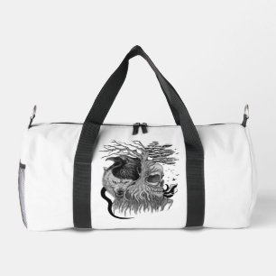 Wolf and Raven with Skull Duffle Bag