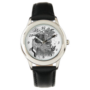 Wolf and Raven with Skull Watch