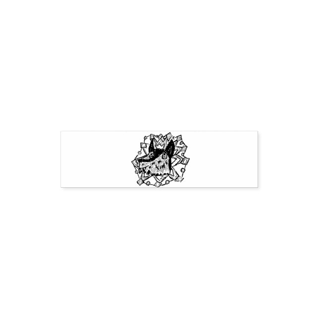 Wolf and snowflake self-inking stamp (Design)