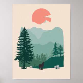 Wolf and the Great Pacific Northwest  Poster