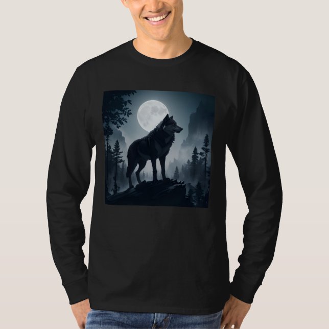 wolf and the moon t shirt (Front)