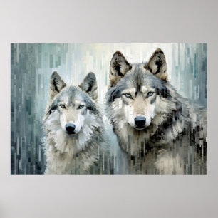 Wolf Animal Art Decor Paint Mosaic